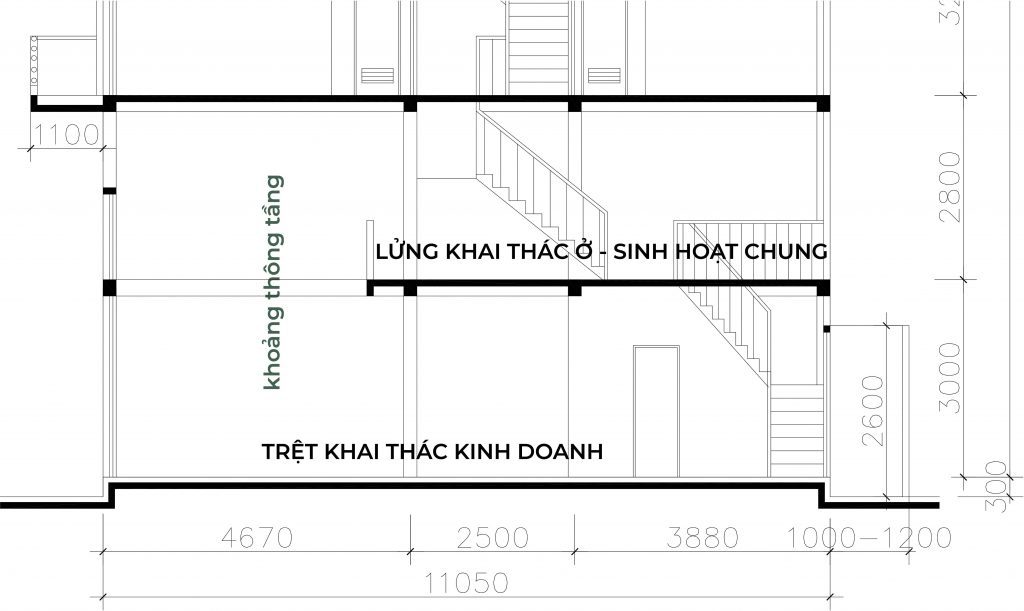 Tiêu Chuẩn 15: Trệt + Lửng Thiết Kế Duplex Cao 5,8M Đảm Bảo Khai Thác Đa Dụng Vừa Ở Vừa Kinh Doanh.